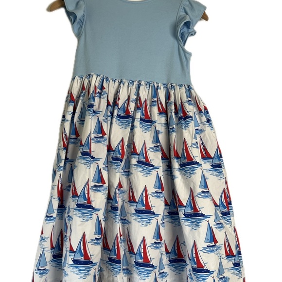 Eleanor Rose Kirby Style Dress w Nautical Boat Theme Blue Red & White 14-16 Girl - Picture 3 of 6